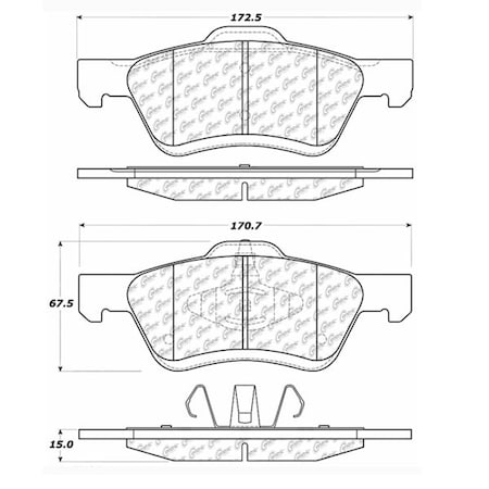 Centric Parts Posi-Quiet Metallic Pad, 104.10470 104.10470